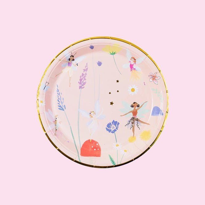 10 Pink Fairy Party Plates (7 inch) - Cook and Party