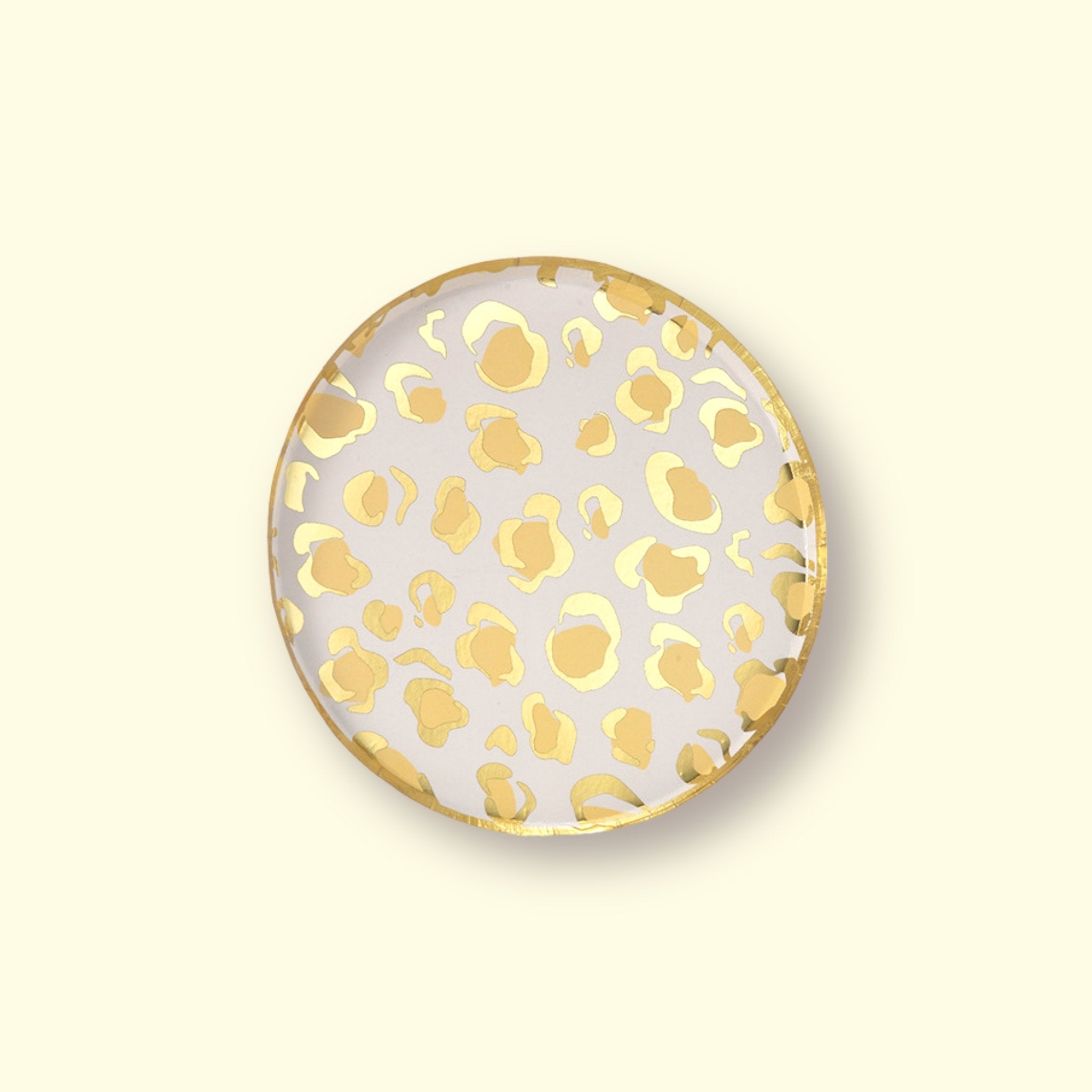 10 X Jungle Animal Gold Leopard Print Disposable Plates (18 cm) - Cook and Party