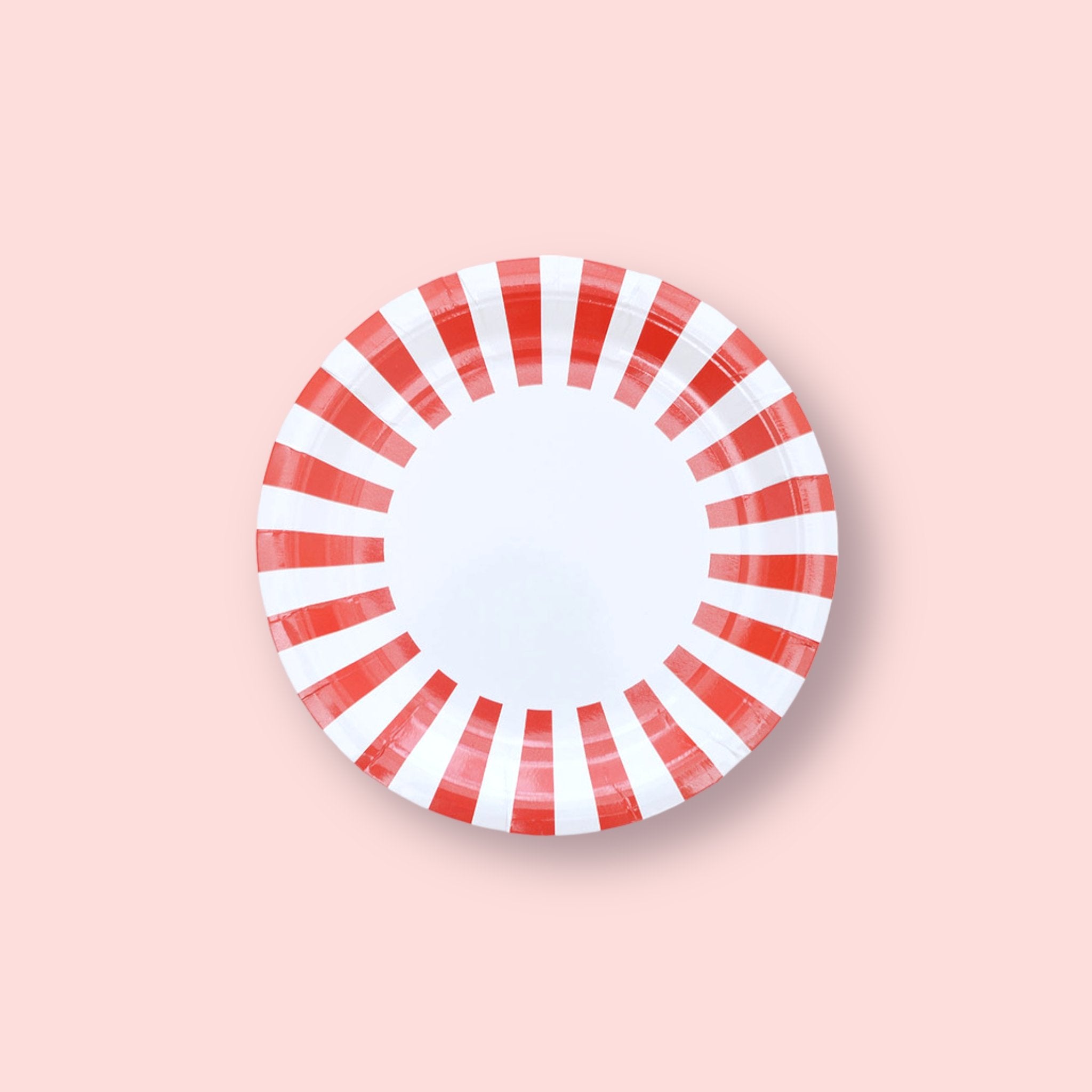 12 Red Stripe Paper Party Cake Plates (9 inch) - Cook and Party