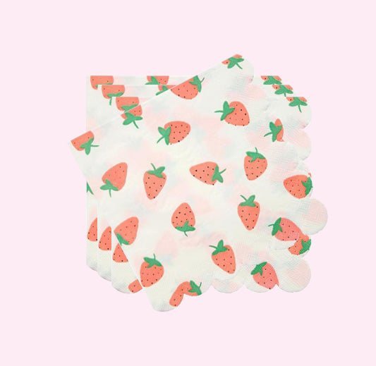 16 English Strawberry Napkins Cocktail - Cook and Party