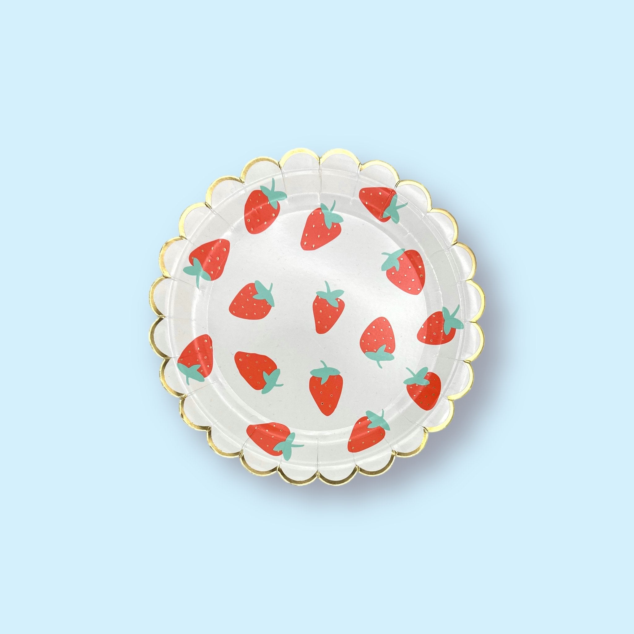 8 English Strawberry Paper Party Cake Plates (7 inch) - Cook and Party