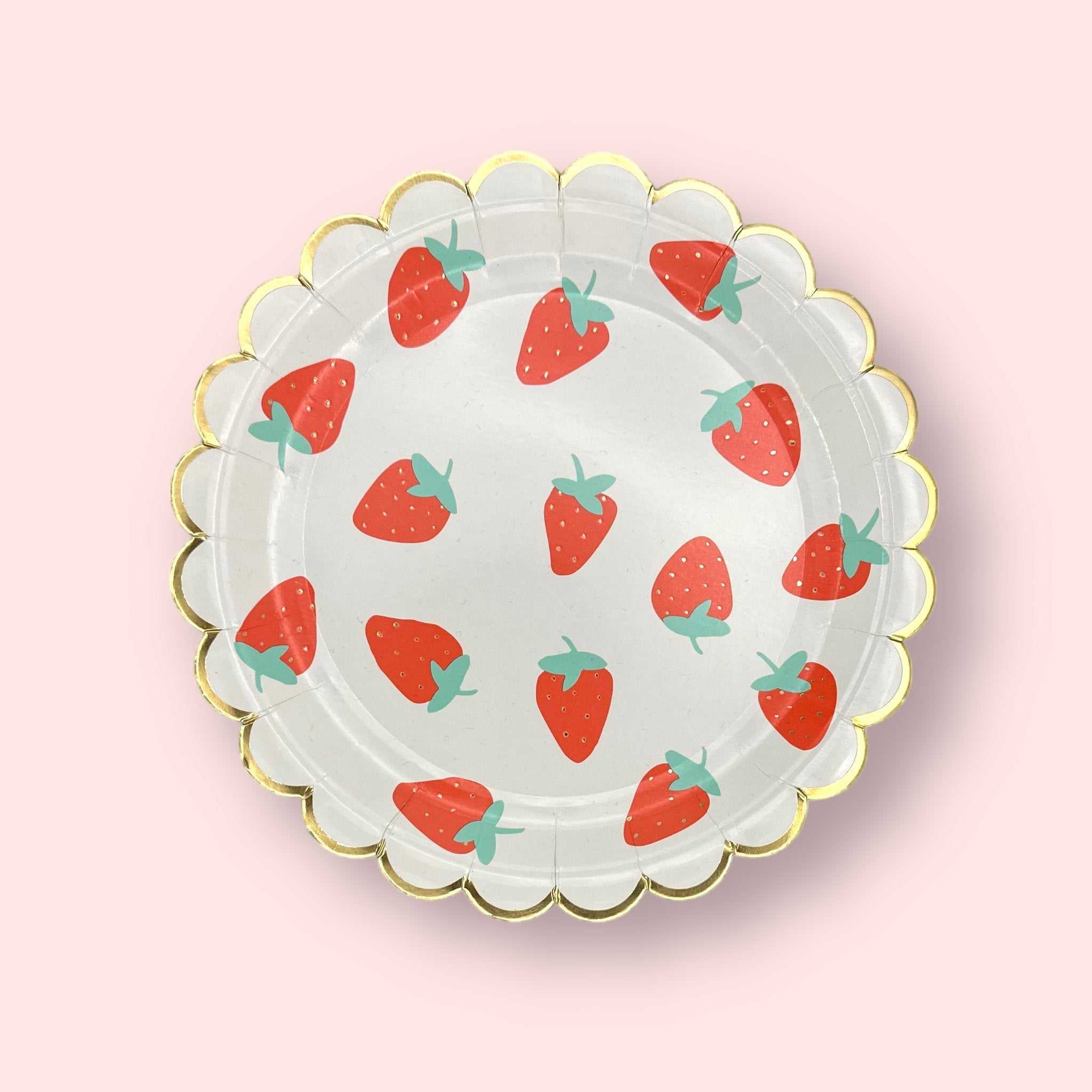 8 English Strawberry Paper Party Cake Plates (9 inch) - Cook and Party