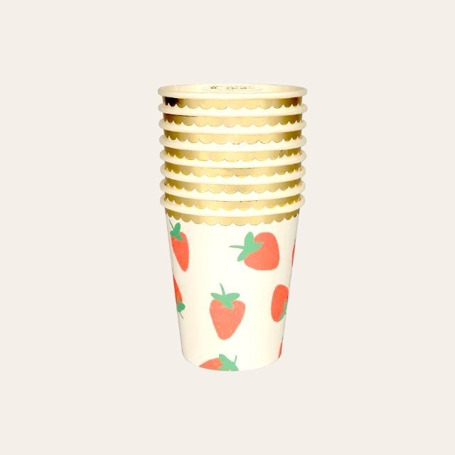 8 English Strawbery Paper Party Cup - Cook and Party