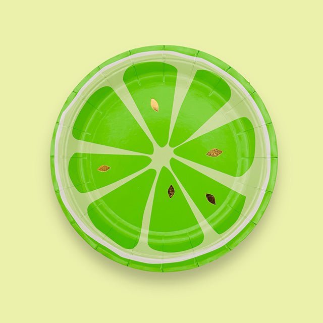 8 Lime green Paper Cake Plates (x8) - Cook and Party