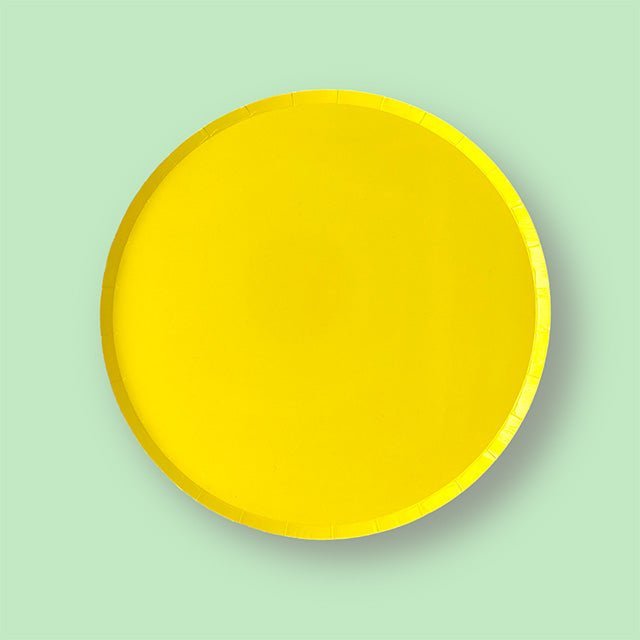 8 Pastel Large Yellow Paper Party Plates (9 inch) - Cook and Party