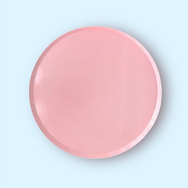 8 Pastel Pink Large Paper Party Plates (9 inch) - Cook and Party