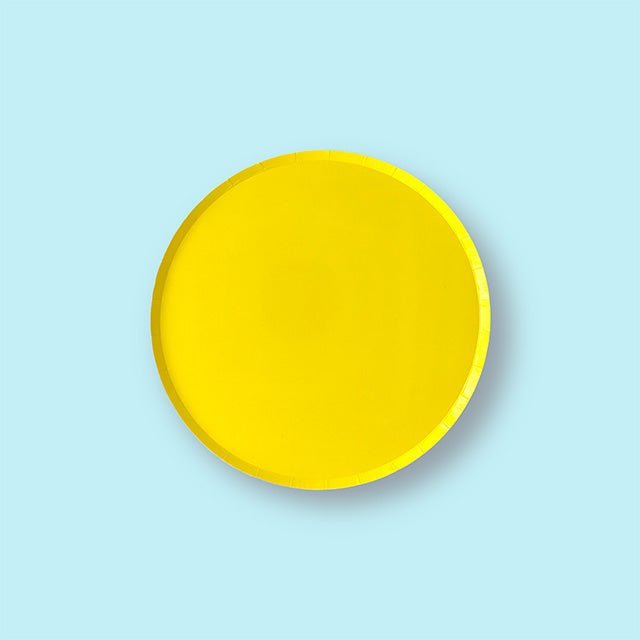 8 Pastel Small Yellow Paper Party Plates (7 inch) - Cook and Party