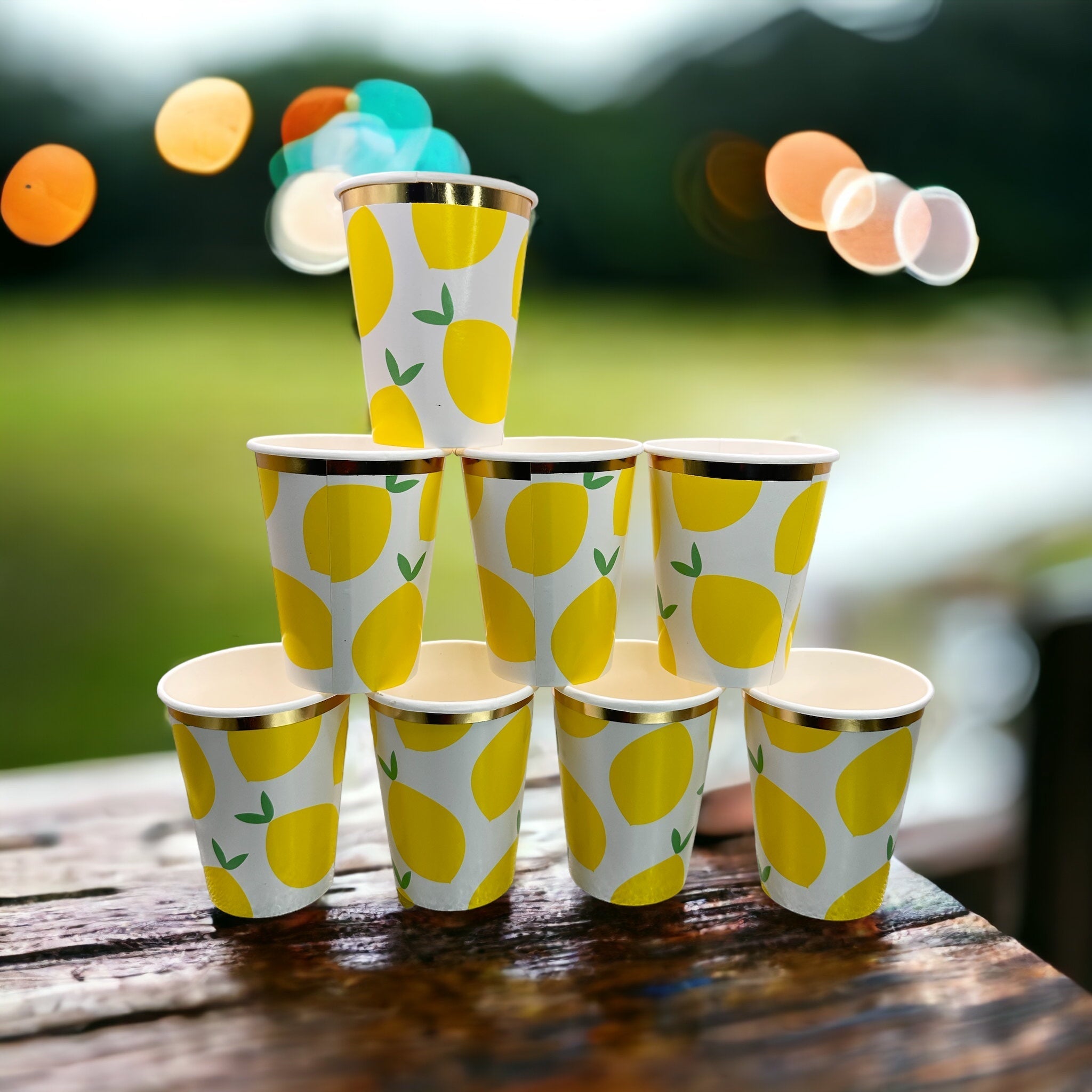 8 Positano Yellow Lemons Paper Party Cup - Cook and Party