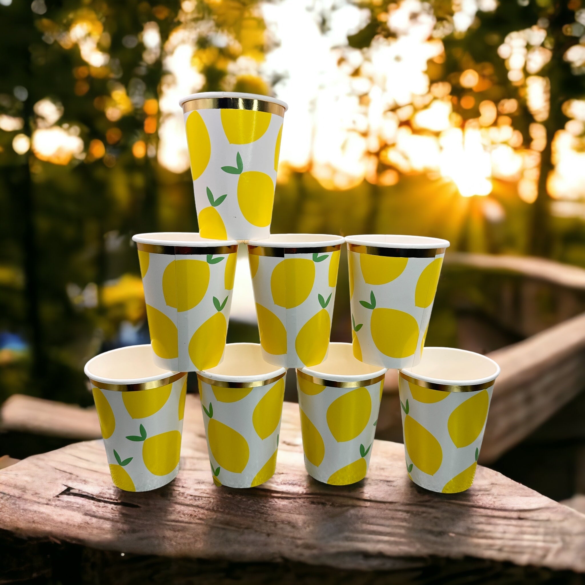 8 Positano Yellow Lemons Paper Party Cup - Cook and Party