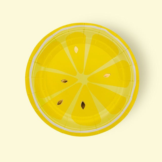 8 Summer Lemon Paper Cake Plates - Cook and Party