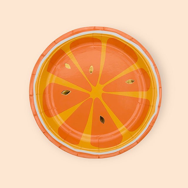8 Valencia Orange Paper Cake Plates - Cook and Party