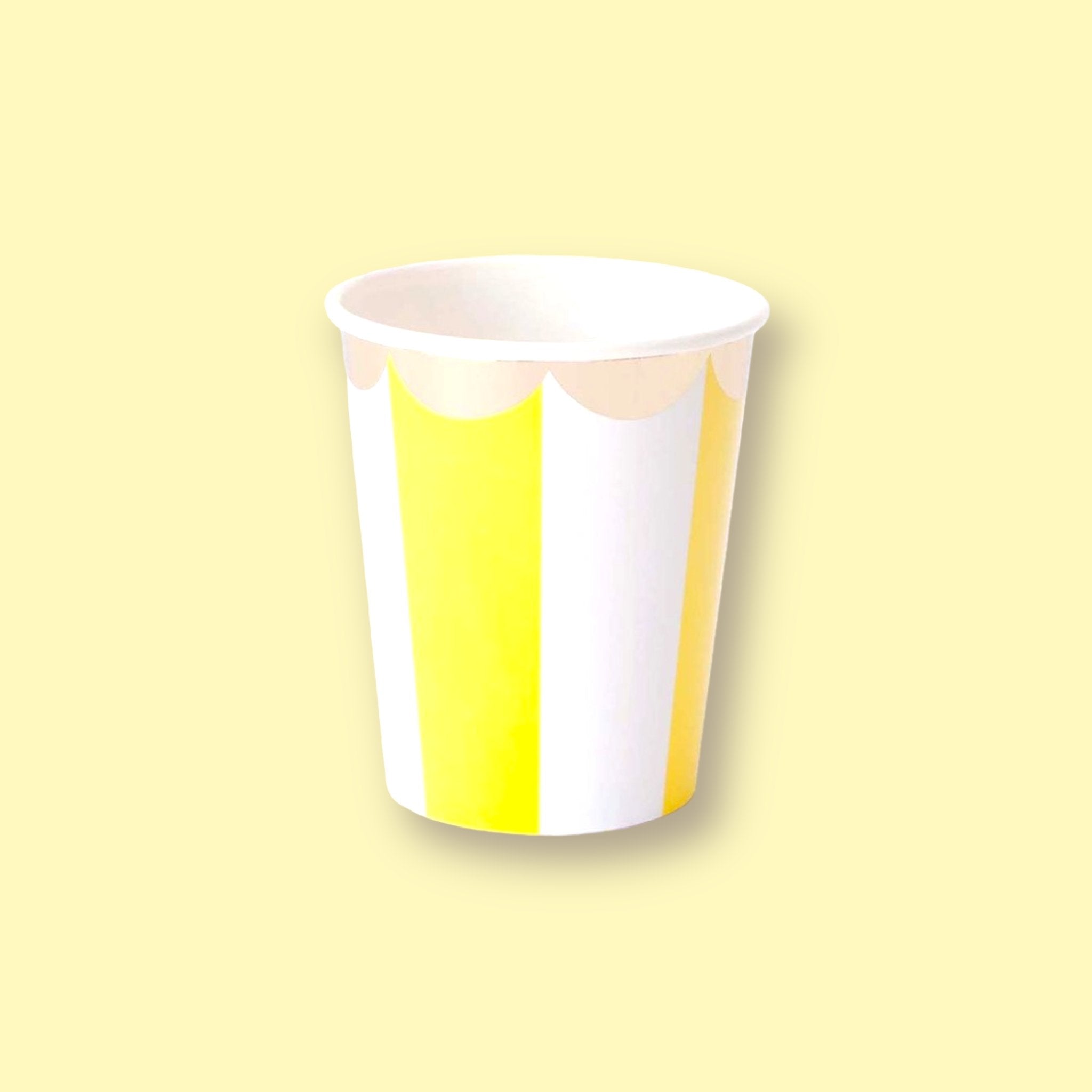 8 Yellow Stripe Paper Party Cup - Cook and Party