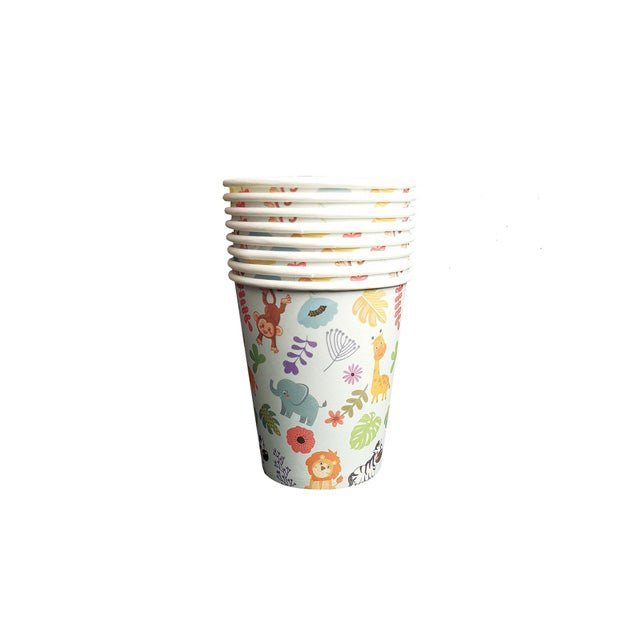 8x Savannah Animals Paper Cups - Cook and Party