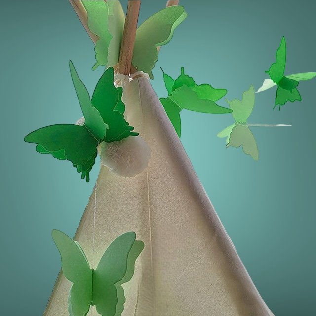 Apple Green 3 Dimentional Paper Butterfly Garland Buntings - Cook and Party