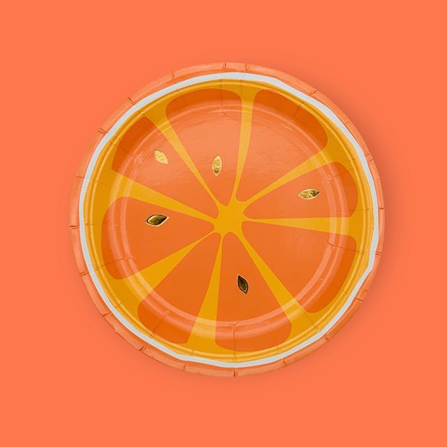 8 Valencia Orange Paper Cake Plates - Cook and Party