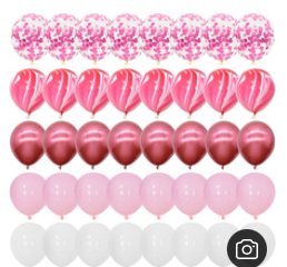 Beautiful Pink Balloons and Pink Confetti (x10) - Cook and Party