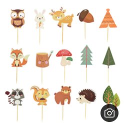 Forest Animals Cup Cakes and Cakes Toppers (x 15) - Cook and Party