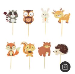 Forest Animals Cup Cakes and Cakes Toppers (x 8) - Cook and Party