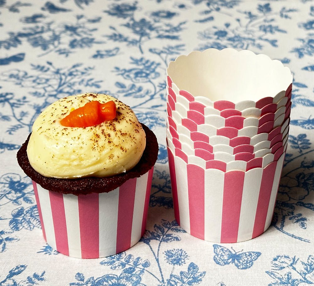 Mini Multicoloured Stripes Cup Cakes (x15) - Cook and Party